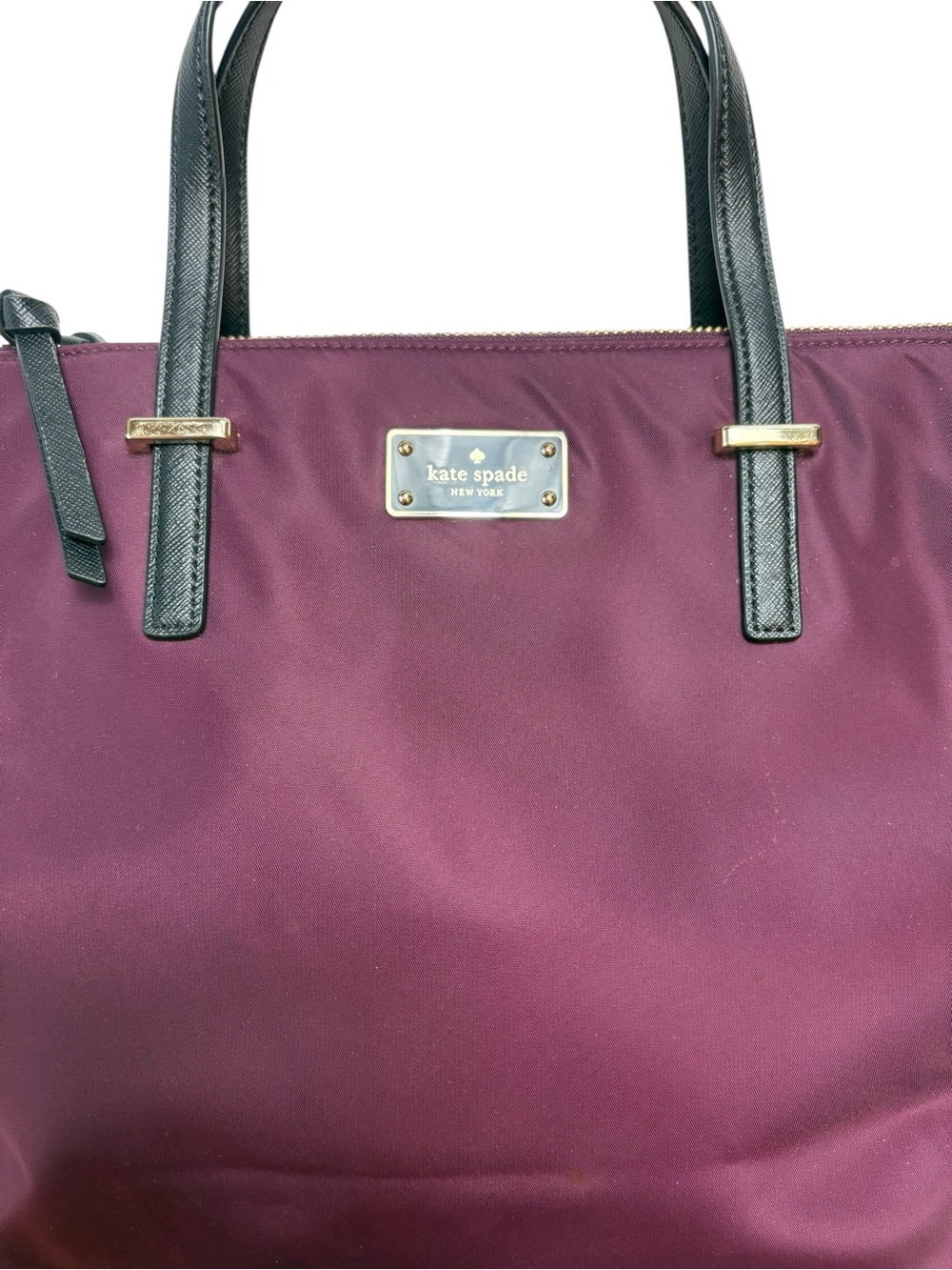 Kate Spade Wilson Road Alyse Satchel Deep Plum Nylon Crossbody Bag - Picture 5 of 14